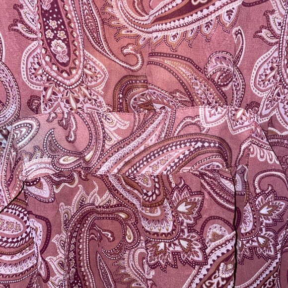 Valerie Stevens Womens Paisley Patterned Robe With Lace Trim Medium - Picture 5 of 6